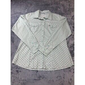 Cinch Shirt Mens XL Green Mint Geometric Abstract Modern Fit Pearl Snap Western